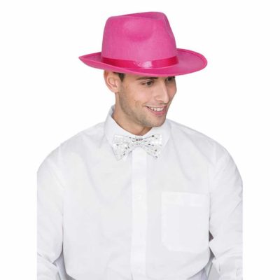 Cappello Gangster Feltro Rosa