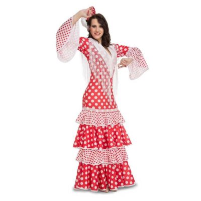 Costume da Ballerina di Flamenco Sivigliana Rosso Adulto