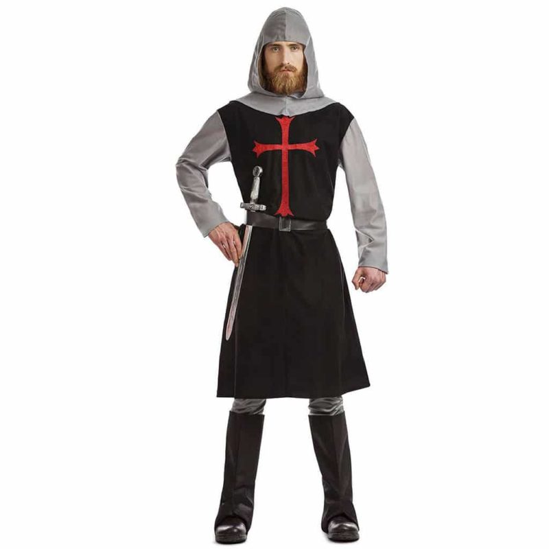 Costume Cavaliere Crociato Medievale Nero