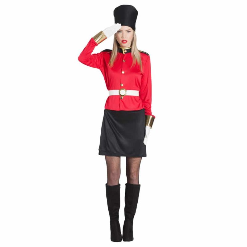 Costume da Guardia Inglese con Bandiera a Sorpresa