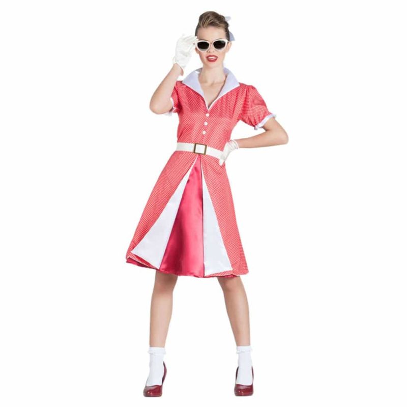 Costume da Pin Up Fucsia con Pois