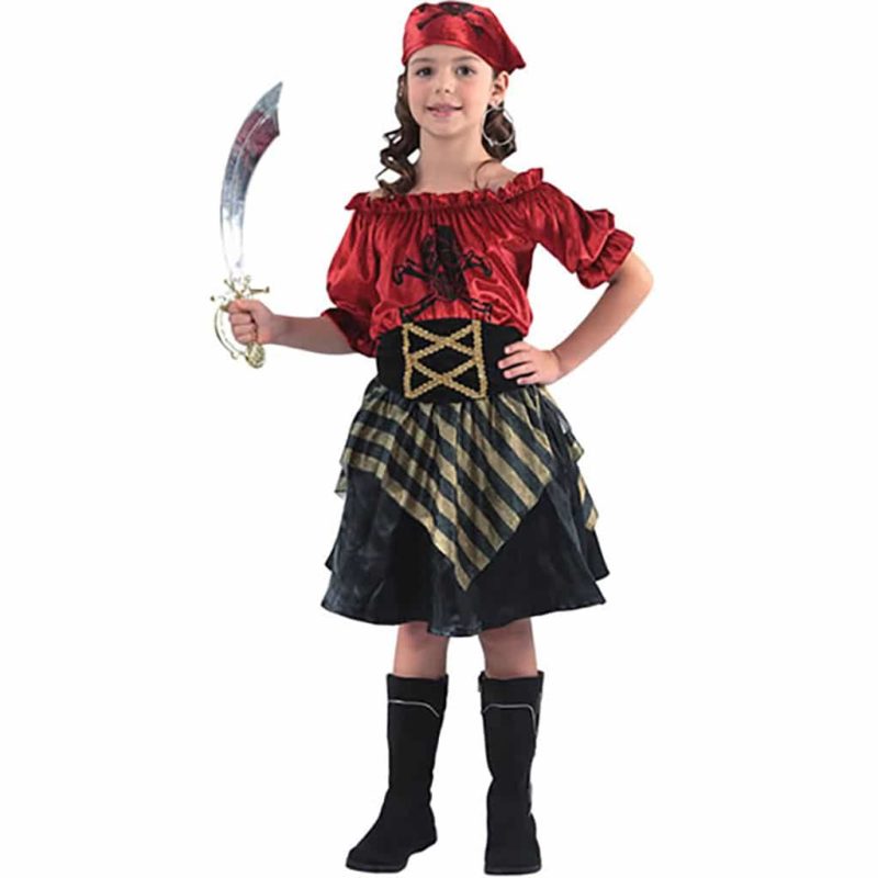 Costume Pirata-Corsaro Rosso Bambina