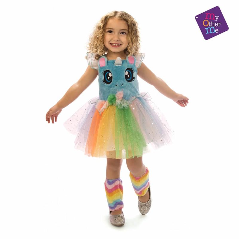 Costume Unicorno Blu Occhioni Bambina 3-4 Anni