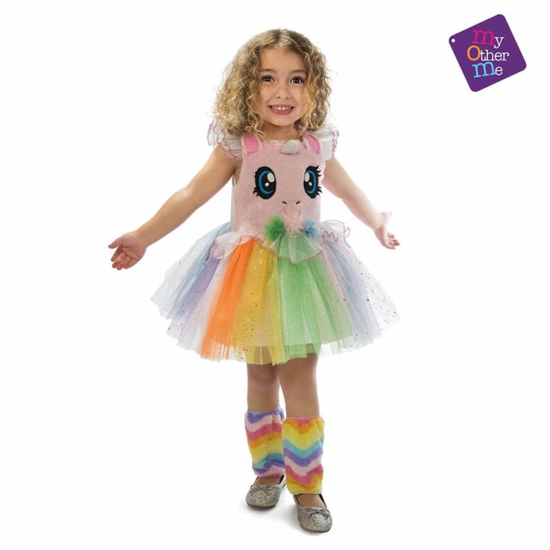 Costume Unicorno Rosa Occhioni Bambina 3-4 Anni