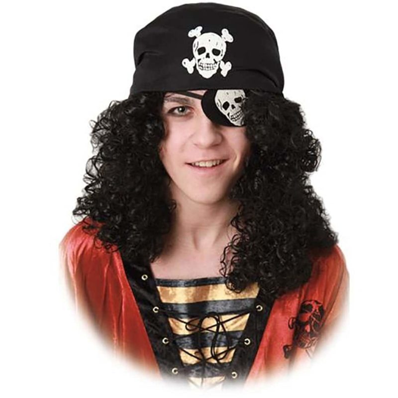 Parrucca Pirata con Benda e Bandana