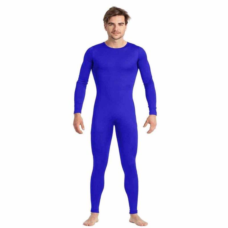 Tuta Blu Spandex Uomo con Zip Posteriore